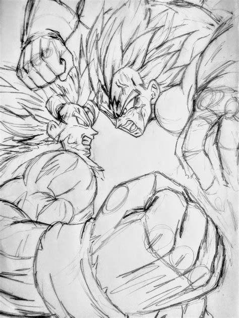 Majin Vegeta Vs Goku Drawings