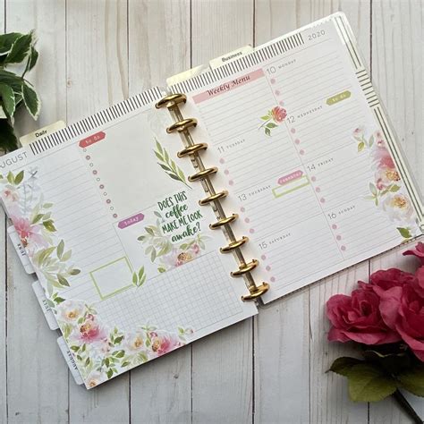 Sweet Floral Happy Planner Dashboard Layout Pretty And Functional