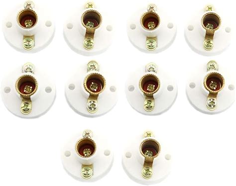 RuiLing 10 Pack E10 Small Bulb Holder White Plastic Screw Type Bulb