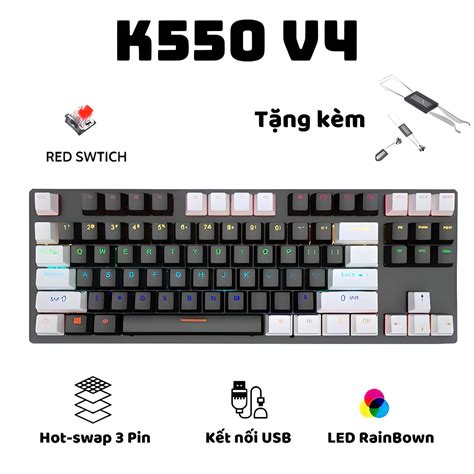 B N Ph M C Gaming K Ziyou V Red Switch Hot Swap Tkl Ph M Led Rainbow Ch Ng N C