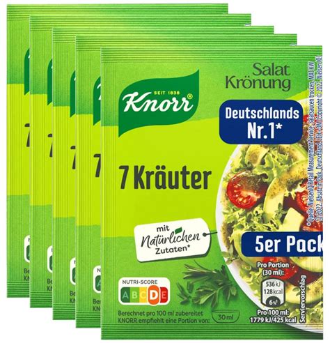 Amazon Knorr Salat Kroenung 7 Kraeuter Seven Herbs 5 Pack 45g