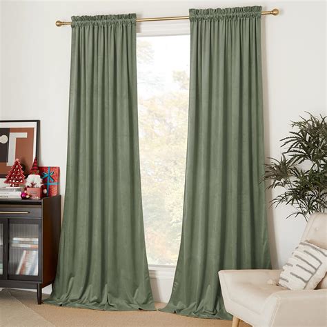 Amazon Nicetown Sage Green Blackout Curtains Inches Long