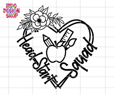 Head Start Svg Floral Head Start Crew Svg Floral Head Start Squad Svg