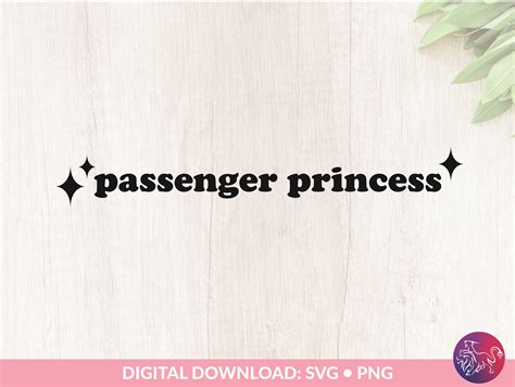 Passenger Princess Mirror Car Decal Passenger Princess Svg Car Decal Svg Bumper Sticker Decal