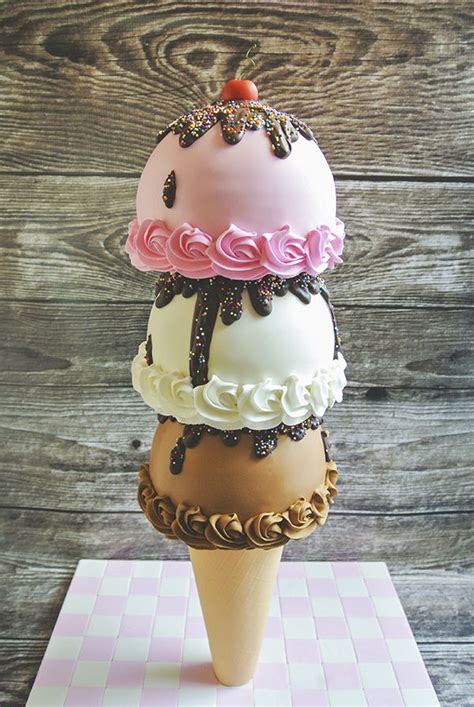 Sugared Productions Online Classes Ice Cream Cone Cake Gravity Cake