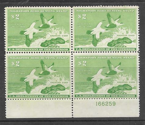 Rw Mnh Plate Block Of Federal Duck Stamp United States Duck