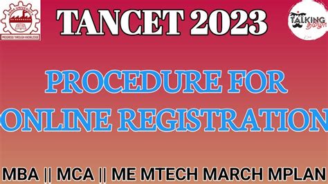 Tancet 2023 Tancet Registration Procedure Step By Step Mba Mca