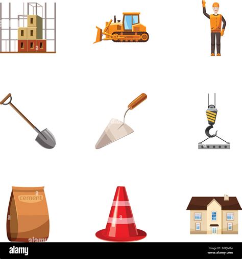 Construction Tools Icons Set Cartoon Style Stock Vector Image And Art