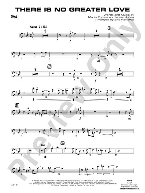 There Is No Greater Love String Bass String Bass Part Digital Sheet