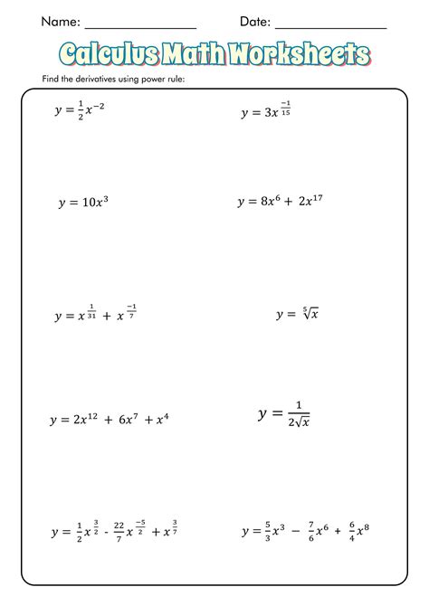 Calculation Worksheets