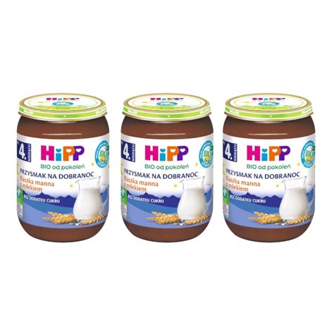 HiPP BIO Na Dobranoc Kaszka Manna Z Mlekiem 3x190g 9289439234 Allegro Pl