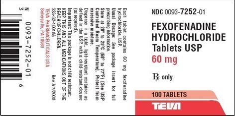 Fexofenadine Package Insert