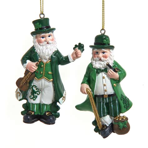 Santa 2 Pc Ornament Set Violin And Pipe Bridgets Of Erin