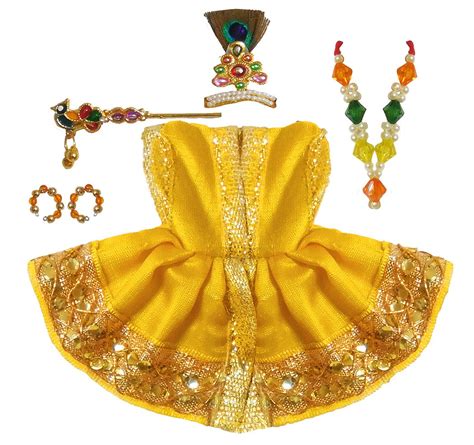 Yellow Dress for 2 Inches Bal Gopal Idols