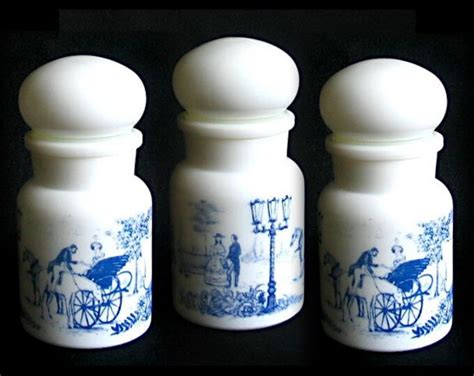 Vintage Milk Glass Apothecary Bottles Set Of 3 Made In Belgium Kitchen Decor Spice Kitchen