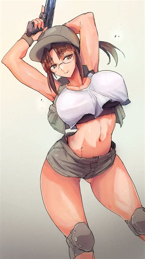 Rule 34 1girls Big Breasts Bouncing Breasts Brown Hair Cap Fio Germi Glasses Gun Kneepads