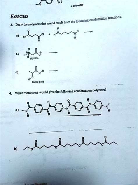 Solved Exercises On Condensation Reactions Result From The Following