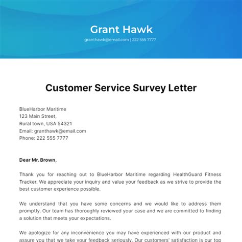 Free Customer Service Letter Templates And Examples Edit Online