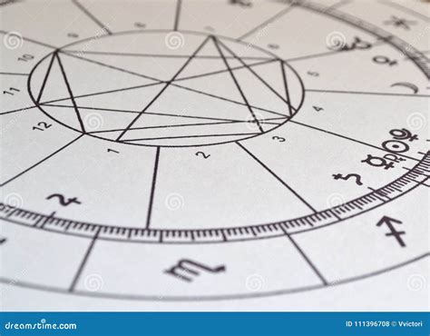 Carta Natal Chart Blanco Y Negro De La Astrolog A Foto De Archivo