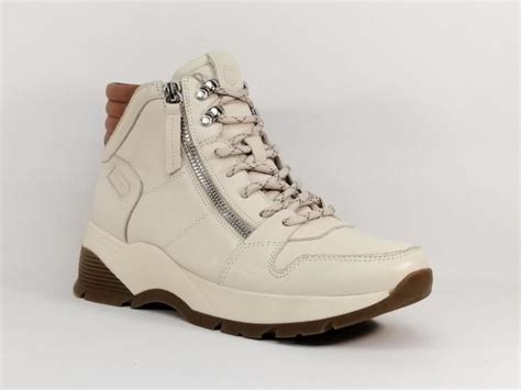 Boots Femme Cuir Beige Destockage CARMELA I Pointure Plus