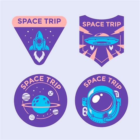 Conjunto De Emblemas De Remendo De Miss O Espacial E Emblemas De