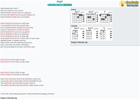 Chord Angel Madonna Tab Song Lyric Sheet Guitar Ukulele