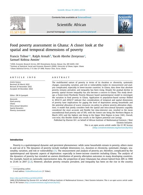 PDF Food Poverty Assessment In Ghana A Closer Look At The Spatial