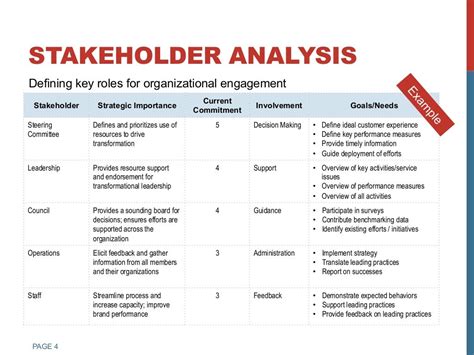 Stakeholder Analysis Examples