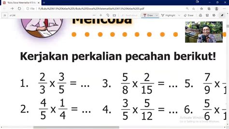 Senang Belajar Matematika Kelas 5 Perkalian Dua Pecahan Biasa Halaman