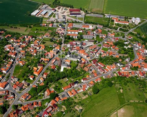 Bischofferode Von Oben Stadtrand Mit Landwirtschaftlichen Feldern In