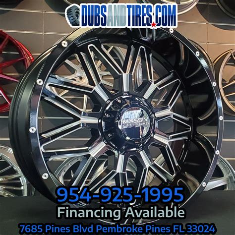 22 22x10 Massiv Or1 Black Milled Wheels 6x135 Rims Ford F150 Rims 31x Dubsandtires Pines