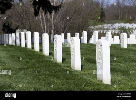 Millitary Headstones Line The Grounds At Camp Butler National Cemetery