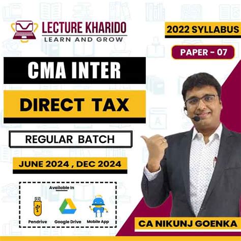 Cma Inter Direct Tax By Ca Nikunj Goenka June Dec