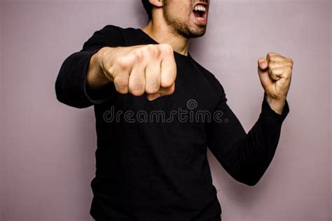 Angry Man Throwing A Punch Stock Photo Image Of Health 33184768