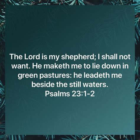 The Lord Is My Shepherd I Shall Not Want He Maketh Me To Lie Down In