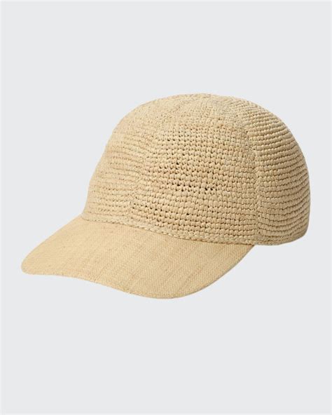 Buy Janessa Leoné Carlota Woven Straw Baseball Cap Natural At 51 Off