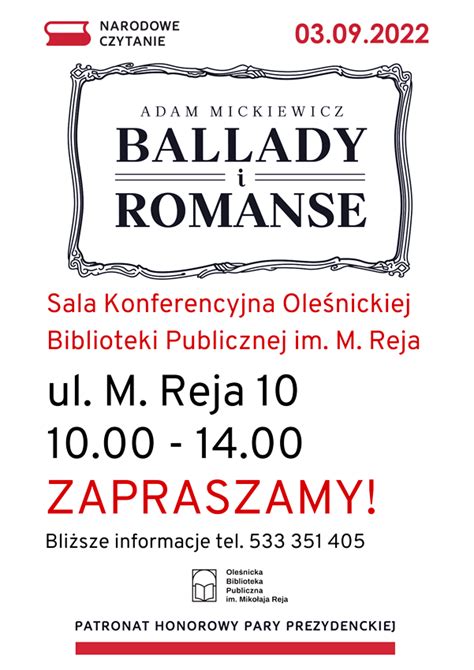 Do oleśnickiej biblioteki wraca akcja Narodowego Czytania olesnicainfo pl