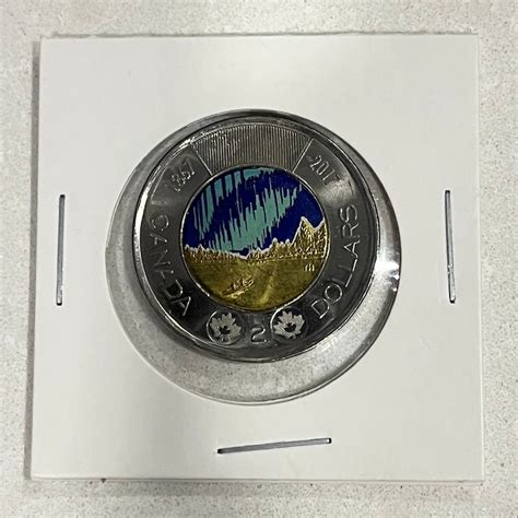 Northern Lights Canadian Toonie Glow in the Dark Coloured Coin Aurora ...