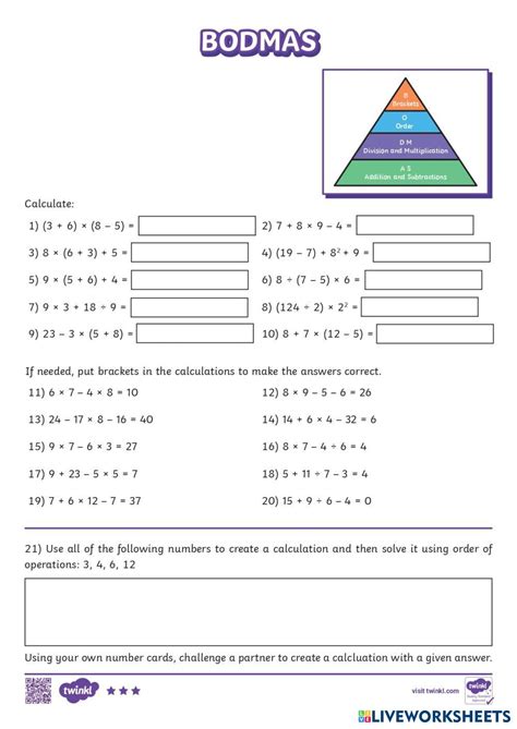 Pemdas Live Worksheets