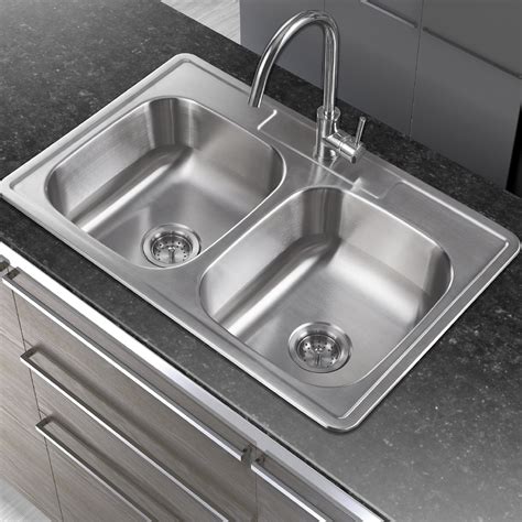 Winpro 33" x 22" Double Basin Drop-In Kitchen Sink