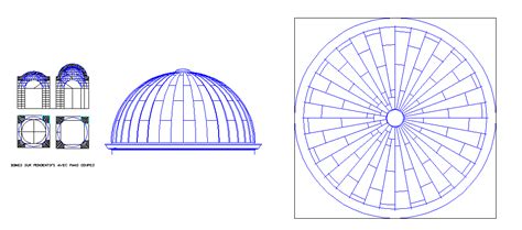 Dome Plan And Elevation Autocad File Cadbull