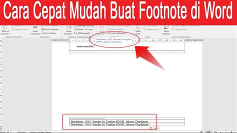 Cara Cepat Membuat Footnote Di Ms Word Youtube