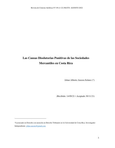 Las Causas Disolutorias Punitivas De Las Sociedades Mercantiles En