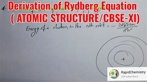 Rydberg Equation Cbse Xi By Ranjan Das Youtube