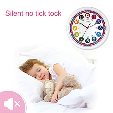 Tinload Telling Time Teaching Clock Inch Silent Movement Analog