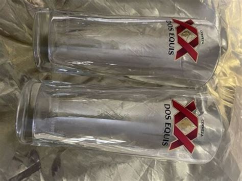 Cerveza Dos Equis Beer Glasses Lot Of 2 Xx Logo Ebay