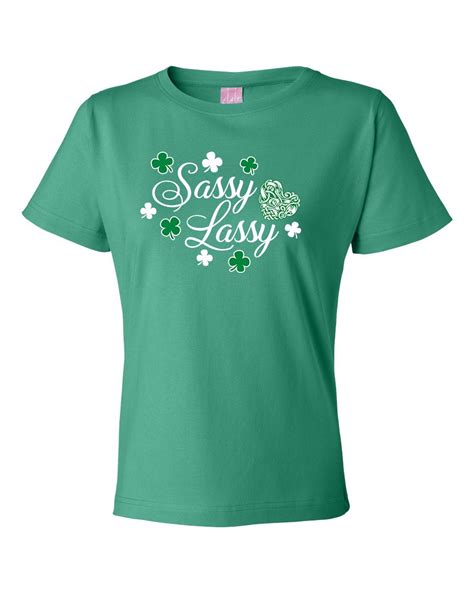 St Patricks Day Sassy Lassy Lat Premium Jersey Short Sleeve T Shirt