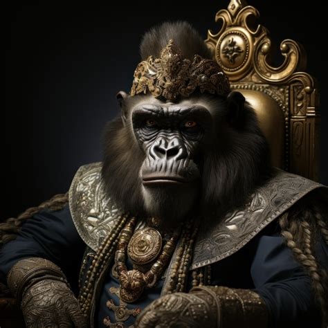 Premium Photo Photo Of A Regal And Stoic Gorilla Generative Ai