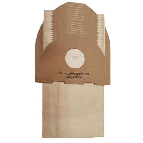 Atrix PVACHV6 15P Ergo Lite Hip Vacuum Paper Filter Bags Pack Of 15