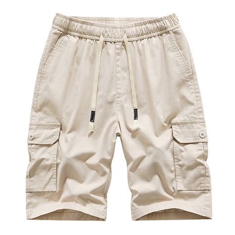 Njoeus Mens Elastic Waist Cargo Shorts Men Casual Classic Fit